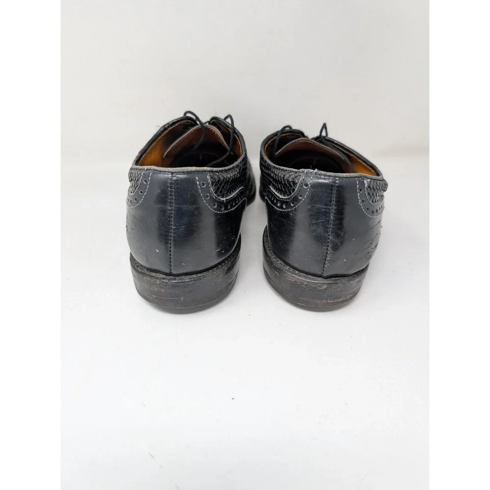 Allen Edmonds Hampstead Mens‎ Woven Wingtip Oxford Dress Shoes Mens 8.5 D Black
